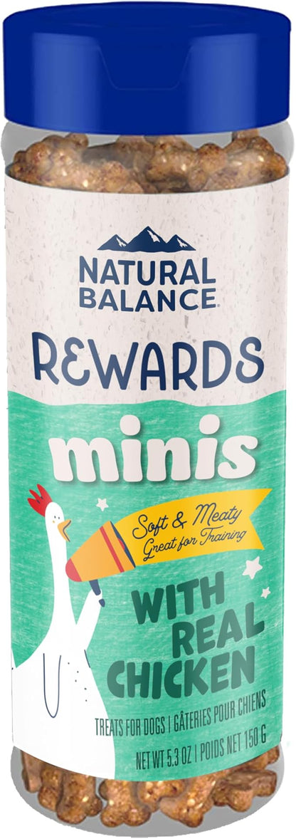 Natural Balance Limited Ingredient Mini-Rewards Chicken Grain-Free, Training Treats for Dogs | 5.3-oz. Canister