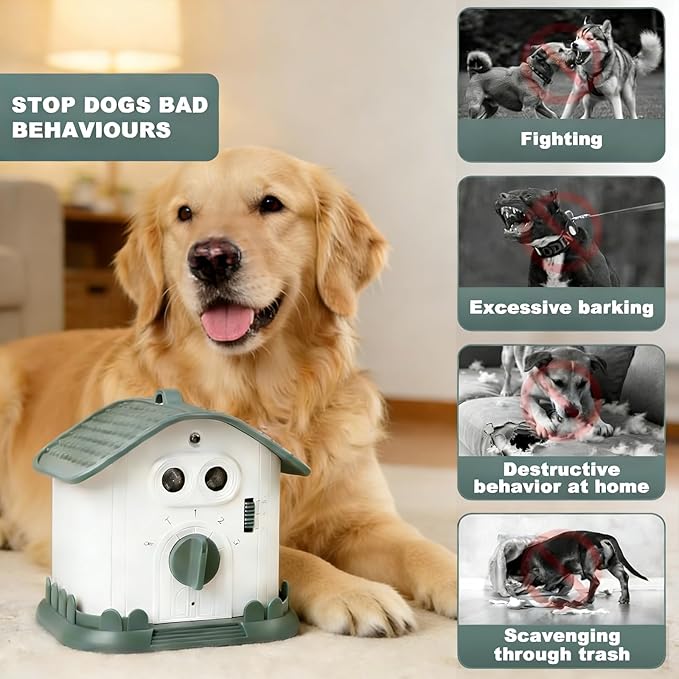Anti Barking Device for Dogs, Ultrasonic Dog Bark Deterrent Devices with 3 Modes, 50Ft Range Stop Barking Control Devices for Dog Training in Outdoor Indoor, 1200mAh Rechargeable, Waterproof