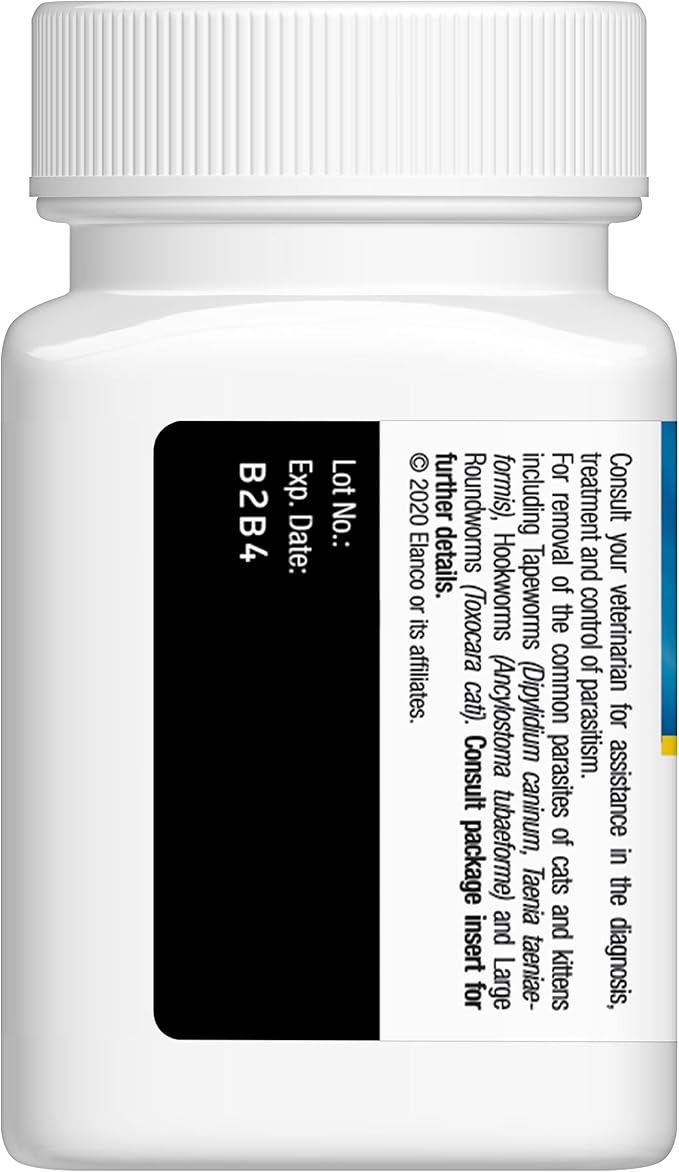 Elanco Drontal Broad Spectrum Cat and Kittens Dewormer for tapeworms, hookworms, roundworms. | 50 Tablets