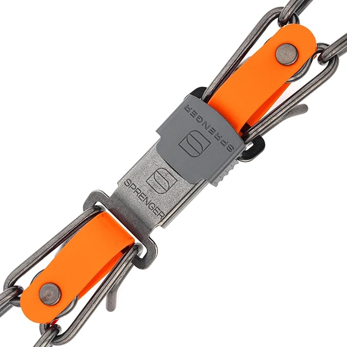 Herm Sprenger Black Stainless Steel Dog Collar with Quick Release ClicLock Buckle O-Ring Biothane Insert Training Collar Made in Germany (Hunter Orange, 25in x 4.0mm(Neck Size up to21-22in))