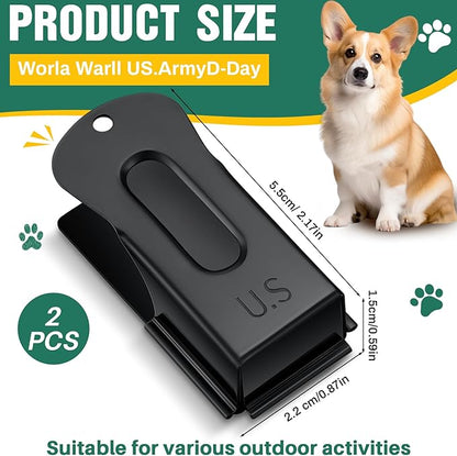 2 Pieces Brass Pet Training Clicker Signaling Cricket Clicker Metal Dog Clicker for Puppy Cats Trainer Pet Owners(Black)