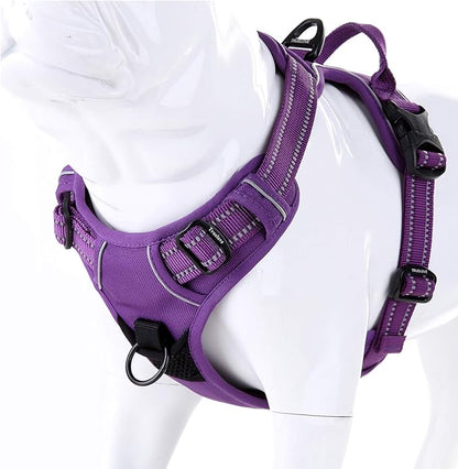 JUXZH Truelove No Pull Dog Harness with Easy Control Handle and 2 Leash Attachments ,Reflective Adjustable Pet Vest