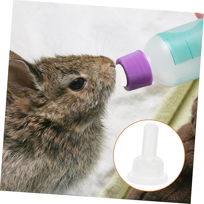 VICASKY 40pcs Pet Bottle Nipple Puppy Milk Feeder Pet Nursing Bottle Kitten Bottle Nipples Replacement Feeding Soother Small Animals Kitten Bottles Cat is Pacifier Nurser White