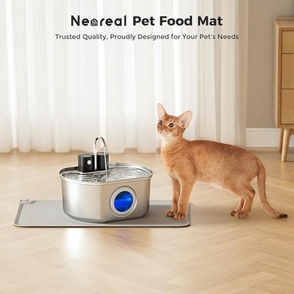Silicone Pet Food Mat Waterproof - BPA Free Non-Slip Dog Feeding Mat with High Raised Edges - Spill-Proof Placemats for Cats and Dogs Food and Water Bowls 18.5"x11.5"