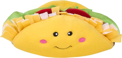 ZippyPaws NomNomz - Dog Squeaky Toys to Keep Them Busy, Funny Food Plush for Small & Medium Dogs, Cute Stuffed Puppy Toy, Pet Products, Gift for Dogs of All Breeds, Soft and Cuddly - Taco
