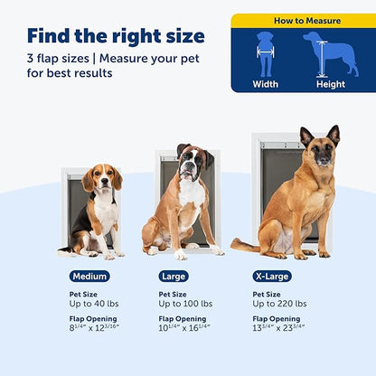 PetSafe Extreme Weather Aluminum Pet Door - Energy-Saving Thermal Barrier Pet Flap with Slide-in Door Locking & Secure Flap Cover - for Dogs Up to 40 Lb - Medium