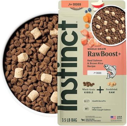 Instinct RawBoost, Natural Dry Dog Food with FreshDried Raw, Whole Grain Recipe - Real Salmon & Brown Rice, 3.5 lb. Bag