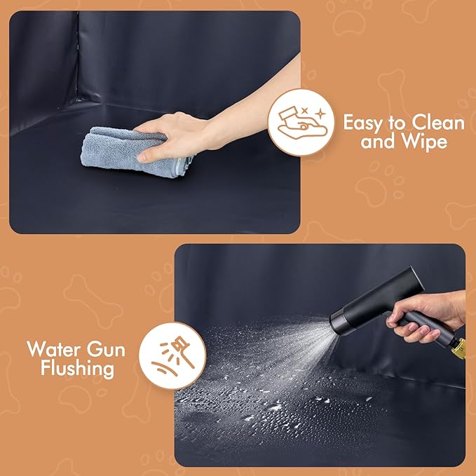 Dog Pee Pad Holder with High Walls, Portable Dog Litter Box for Inside Potty, Splash-Proof No Spill Pee Shield Pad Holder Tray for Puppies Small and Medium Dogs (Grey, Pee Pad Holder w/Grass Turf)