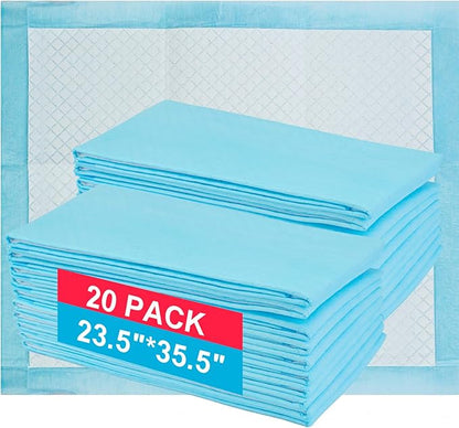 Bolux Dog and Puppy Training Pads， Disposable Dog Pee Pads (20, 23.5"*35.5"(60*90cm))