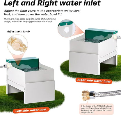 38L Automatic Dog Feeder and 6L Water Bowl Dispenser,Auto Dog Waterer Large Capacity Metal Gravity Dry Food Feeder with 3.94" Stand Outdoor Station for Large Breed Big Dogs Cat Pet