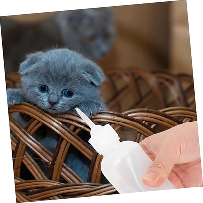 Abaodam 120ml PET Nursing Bottle for Kittens and Puppies Reusable Cat and Dog Milk Feeding Bottle Kit Replacement Nipples for Small PET Care