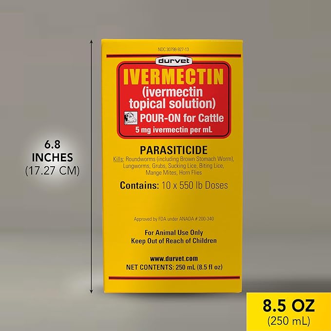 Durvet Ivermectin Pour On Dewormer 250mL