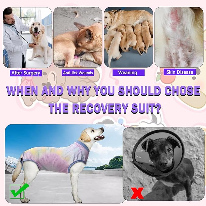 Dog Surgery Recovery Suit, Surgical Recovery Suit for Dog Male Neuter, Female Spay Shirt, Cone Alternative Pet Surgical Onesie Post Surgery Bodysuit, Tie-dye Light Blue, X-Large