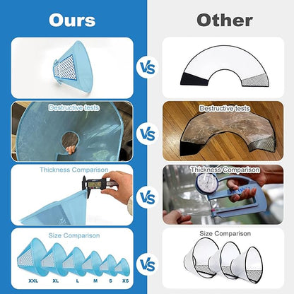 Supet Dog Cone Collar Adjustable After Surgery, Comfortable Pet Recovery Collar & Cone for Large Medium Small Dogs, Elizabethan Dog Neck Collar Plastic Practical