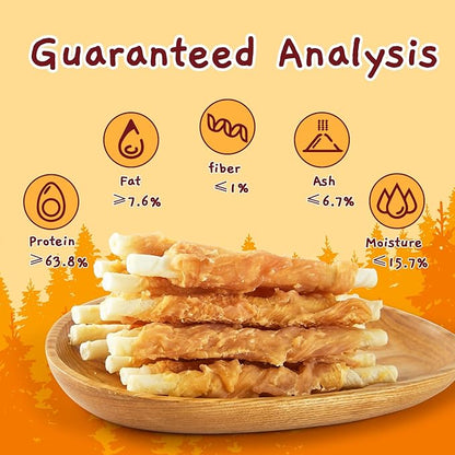 Jungle Calling Dog Treats, Chicken Wrapped Rawhide Sticks for Dogs, Delicious and Nutritious Training Reward Treats and Dog Chews Snacks, 6 oz
