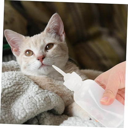 Abaodam 120ml PET Nursing Bottle for Kittens and Puppies Reusable Cat and Dog Milk Feeding Bottle Kit Replacement Nipples for Small PET Care