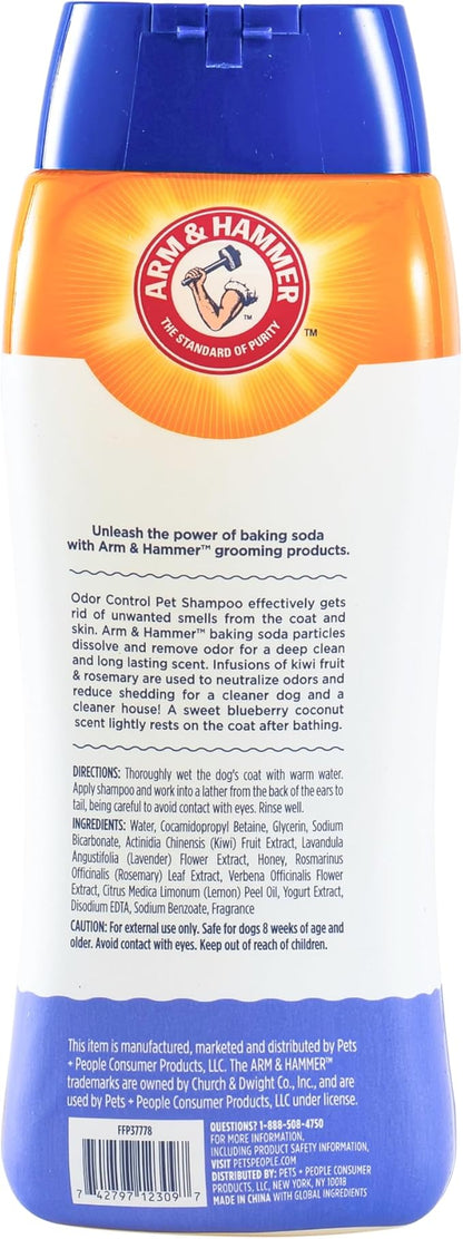 Arm & Hammer for Pets Odor Control Shampoo for Dogs, Blueberry Coconut, Odor Eliminating Dog Shampoo, Dog Deodorizer, 20 Fl Oz