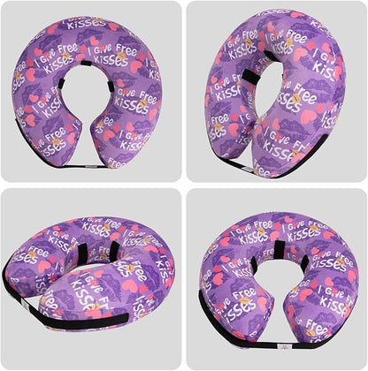 CuteBone Inflatable Dog Cone with Removable Soft Fleece Covers for Small/Medium/Large Dogs and Cats Neck Donut Collar After Surgery GWB06L