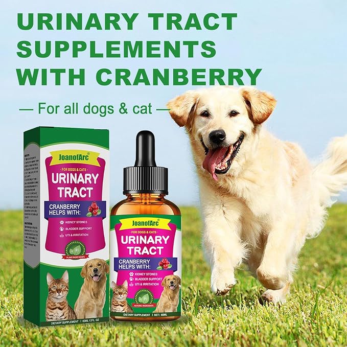 Urinary Tract for Cats, Cat & Dog Urinary Tract Drops Infection Remedy with Cranberry Dog Supplements, Cranberry Kidney Bladder Support Supplement - 60ml / 2 Fl.oz