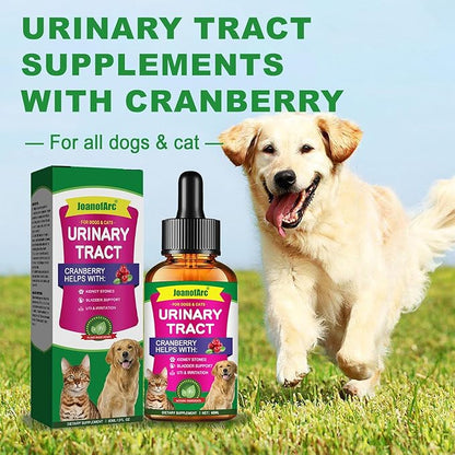 Urinary Tract for Cats, Cat & Dog Urinary Tract Drops Infection Remedy with Cranberry Dog Supplements, Cranberry Kidney Bladder Support Supplement - 60ml / 2 Fl.oz