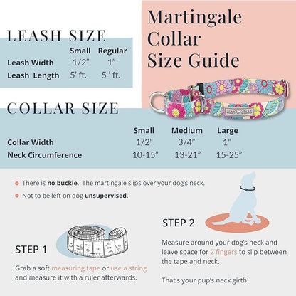 Lucky Love Dog, Adjustable Fun Style Martingale Collar for Dogs, Comfy & Bright Color, Premium No Slip Dog Collar - (Small, SOCO Mart)