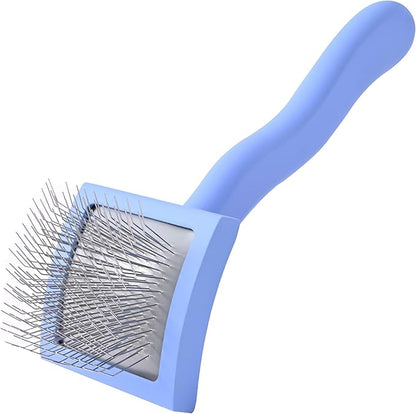 Slicker Brush for Dogs, Dog Grooming Supplies - Best Doodle & Poodle Brush for Haired Dogs - Goldendoodle Pin Detangler for Dematting (Small Curved)