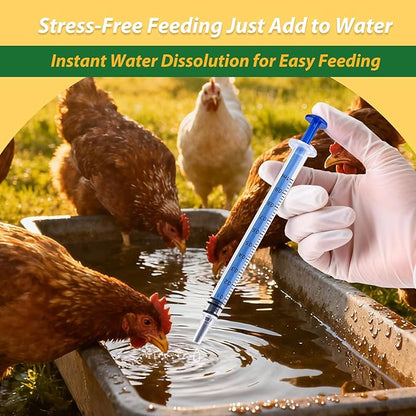 Chicken Dewormer for Chickens & Laying Hens, Fenbendazole Liquid Chicken Wormer, Easy Mix in Water, for Tapeworms Roundworms Hookworms, 100 mL