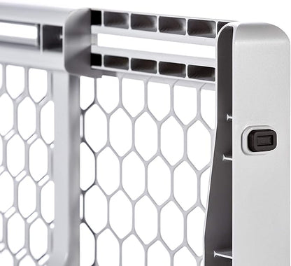 Carlson 28"-42" Easy Fit Dog Gate, Expandable Plastic Pet Gate, Pressure Mounted Gate for Doorways & Hallways, Gray