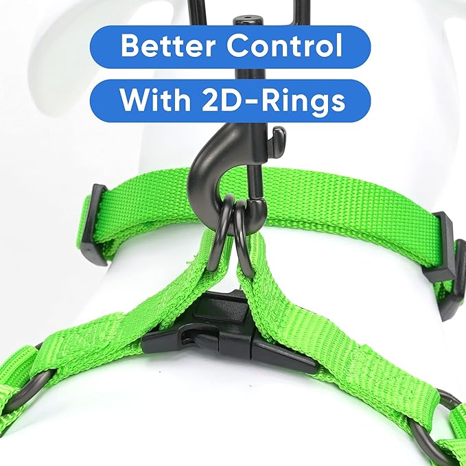 Pawtitas Solid Step-in Dog Harness – Adjustable No-Pull Vest for Puppies to Seniors, Safe & Comfortable S Green