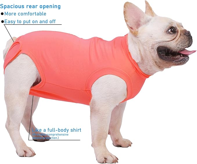 Dog Surgery Recovery Suit - After Spay, Abdominal Wounds Post Surgical Recovery, Anti Licking Breathable Dog Onesies for Small, Medium & Large Pet, Alternative Bandages Cone E-Collar