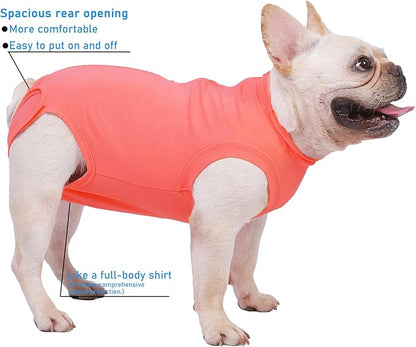 Dog Surgery Recovery Suit - After Spay, Abdominal Wounds Post Surgical Recovery, Anti Licking Breathable Dog Onesies for Small, Medium & Large Pet, Alternative Bandages Cone E-Collar