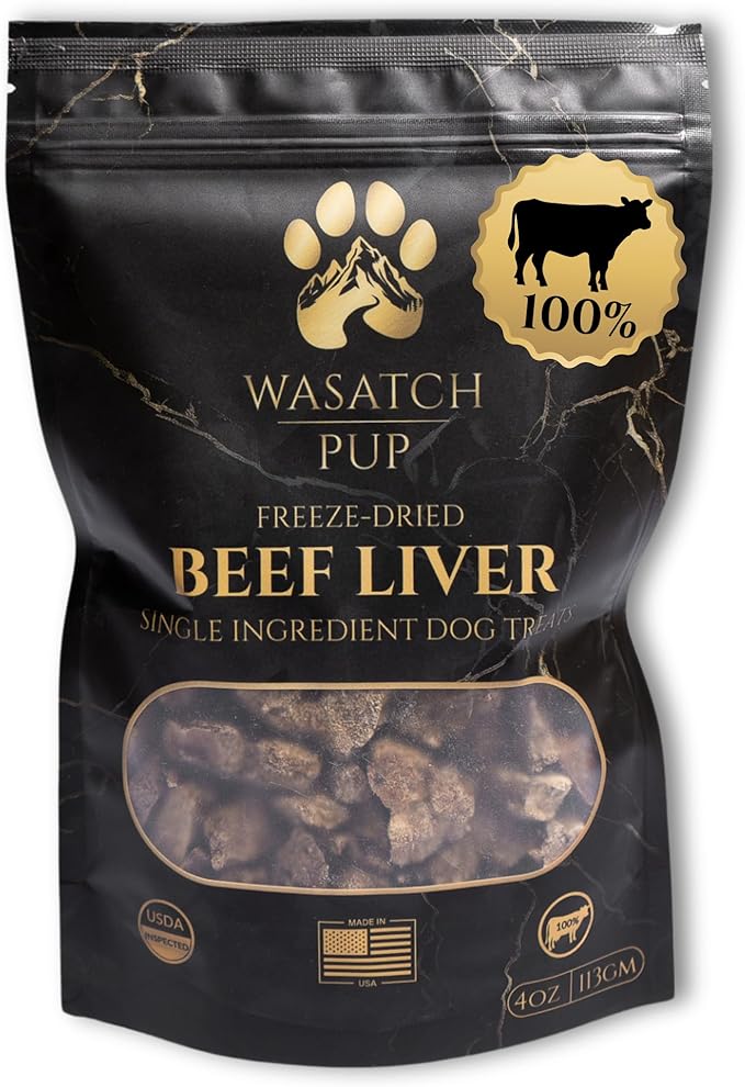 Beef Liver Dog Treats | All Natural Freeze Dried Dog Treat for Dogs & Puppies - Made from Raw Single Ingredient, High Protein Pet Training Treats | USDA Approved & Made in The USA - 4 Oz