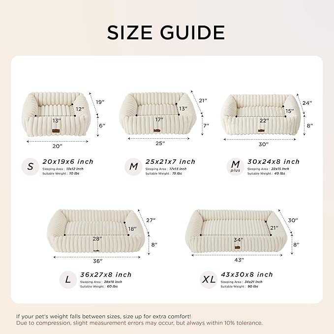 Bedsure ComfyFleece™ Cute Dog Bed for Extra Large Dogs - Washable Furry Puppy Beds, Rectangle Orthopedic XL Pet Beds with Removable Zipper Cover, 43x30x8inches, Blush Pink