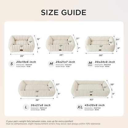 Bedsure ComfyFleece™ Cute Dog Bed for Extra Large Dogs - Washable Furry Puppy Beds, Rectangle Orthopedic XL Pet Beds with Removable Zipper Cover, 43x30x8inches, Blush Pink