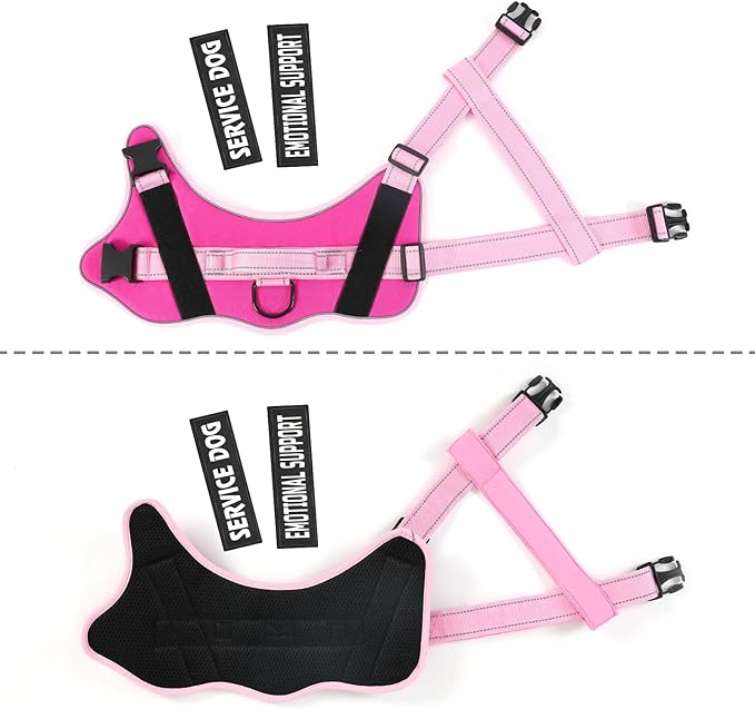 voopet Emotional Support Dog Harness, Professional Service Dog Vest Harness for Small Medium Large Dogs, Reflective Breathable and Adjustable No Pull/Choke ESA Essential Harness
