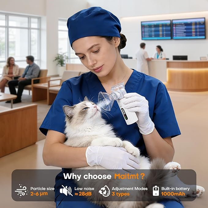 Cat Nebulizer for Breathing Problems, Low-Noise pet Spray, Suitable for Cats and Dogs (Small Cats and Small Dogs)