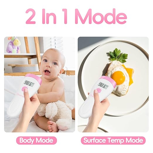 Non-Touch Forehead Thermometer, Digital 2-in-1 Infrared Thermometer for Adults, Kids, and Babies with Fever Alarm, Instant Reading, Medical-Grade Accuracy