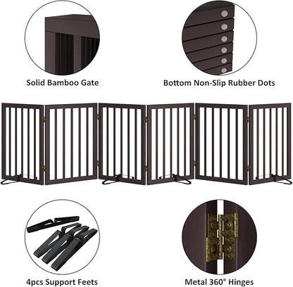 Freestanding Pet Gate 55-110" Extre Wide, Foldable Dog Gate for the Doorways House, Pet Gates for Dogs, Doogie Puppy Fence Gate