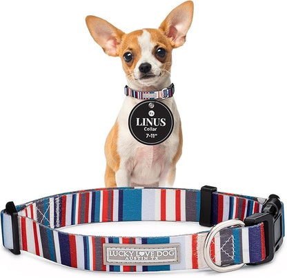 Lucky Love Dog - Adjustable Dog Collar with Easy Click Buckle for Small Dogs, Durable, & Comfortable for Male & Female Dogs, Pet Collar for Puppies & Adult Ones - Linus, XS