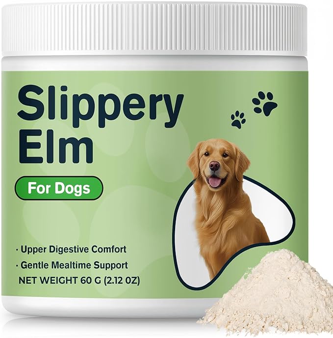 Slippery Elm Bark Powder for Dogs - Organic Herbal Digestive Support for Sensitive Stomachs, Gentle Gut & Throat Comfort, 2 fl oz