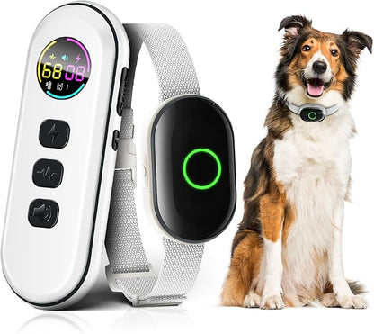 2025 Upgraded Shock Collar for Dogs, Dog Training Collar with Remote Control for Medium Large Dogs, 3 Training Modes - Beep, Vibration and Shock with Safety Lock, IPX7 Waterproof, Rechargeable,Beige