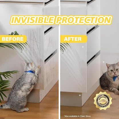 yongjoy Door Protector from Dog Scratching - Cat Scratch Door Frame Single Side Adhesive Protector Anti Dog Scratch Door Guard for Dogs Clear - 394" x 8.2"