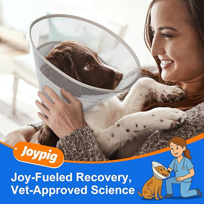 Dog Cone Collar with Soft Liner to Stop Licking, Elizabeth Recovery Collar After Surgery for Large Medium Dogs, Comfortable Pet Head Cone Alternative for Neutering Spay Injury (S)