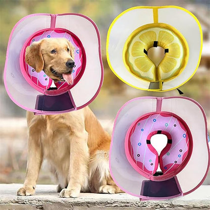 Inflatable Dog Cone Collar for Large Medium Small Dogs to Stop Licking, Soft Dog Cone Alternative Donut Collar After Surgery (Yellow, XL)