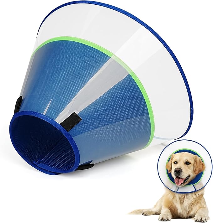Dog Cone Collar with Soft Liner to Stop Licking, Elizabeth Recovery Collar After Surgery for Large Medium Dogs, Comfortable Pet Head Cone Alternative for Neutering Spay Injury (XL)