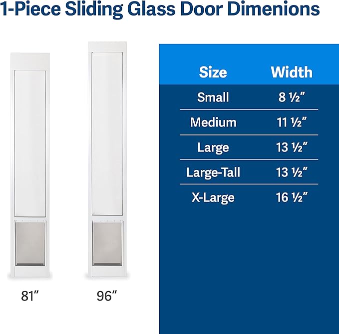 PetSafe Sliding Glass Pet Door - No-Cut DIY Install Doggy Door for Renters - Aluminum Frame - Adjustable Height 75 7/8" to 80 11/16" - Ideal for Medium Dogs Up to 40 lb - Bronze