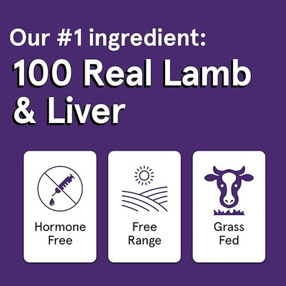 TRMC Real Meat Dog Treats - 12oz Bag of Bite-Sized Air-Dried Lamb & Liver Jerky for Dogs - Grain-Free Jerky Dog Treats Made up of 95% Free-Range, Grass Fed Lamb - All-Natural Dog Treats