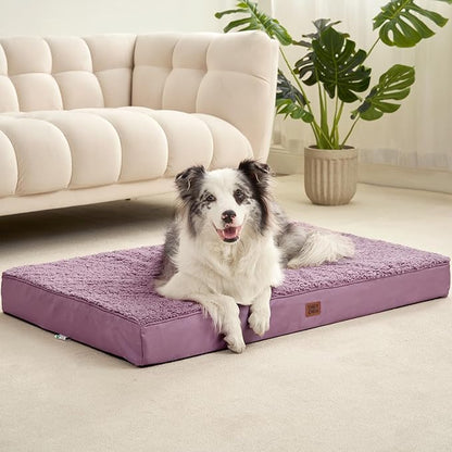 EHEYCIGA Orthopedic XL Dog Beds for Extra Large Dogs with Removable Washable Cover for Crate, Fog Purple, 41x27