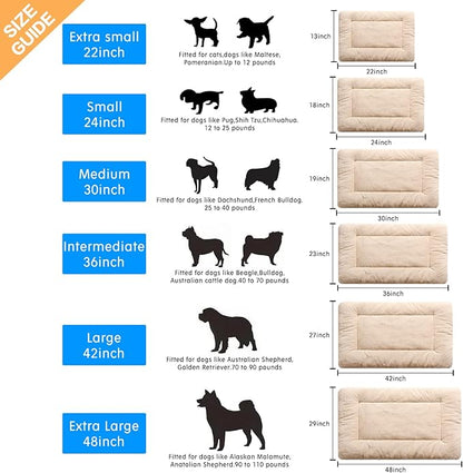 Dog Beds Crate Pad for Large Dogs Ultra Soft Dog Crate Bed Washable & Anti-Slip Kennel Pad for Dogs Cozy Sleeping Mat,Cream 42inch