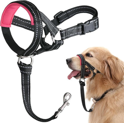 BARKLESS Dog Head Collar, No Pull Head Halter with Soft Padding, Reflective Soft Padded Snout Harness for Medium Dogs, Beagle